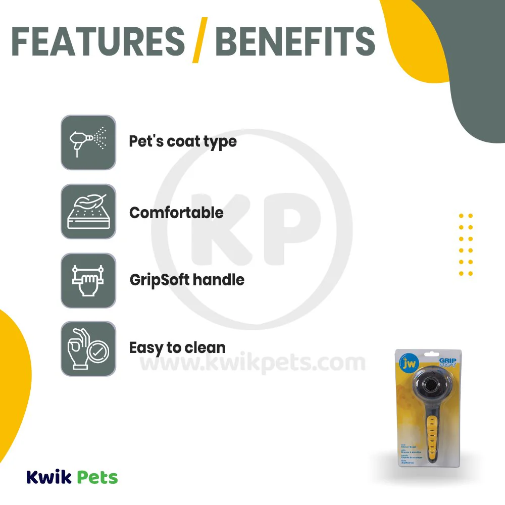 JW Pet GripSoft Slicker Dog Brush Small - Image 2