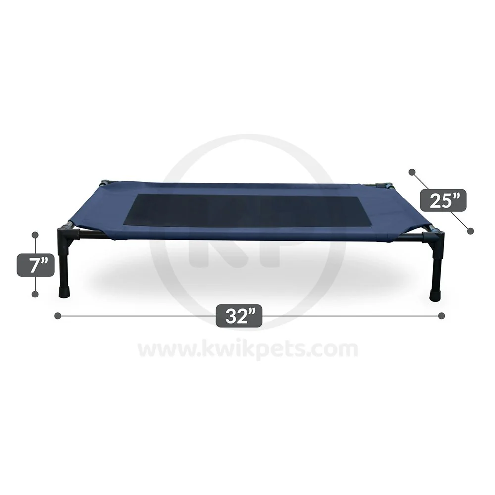 K&H Pet Products Original Pet Cot Elevated Dog Bed Mesh Blue/Black Medium 25 X 32 X 7 in - Image 3