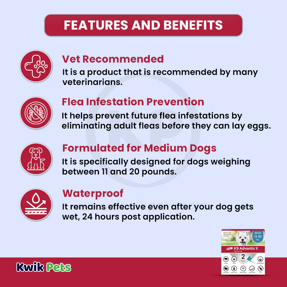 Elanco K9 Advantix II 2-Month Supply Topical Flea, Tick & Mosquito Treatment & Prevention for Medium Dogs 11-20 lbs - Image 3