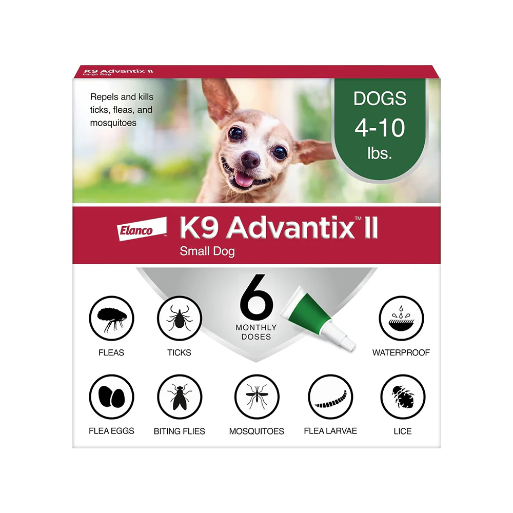 Elanco K9 Advantix II 6-Month Supply Topical Flea, Tick & Mosquito Treatment & Prevention for Small Dogs 4-10 lbs