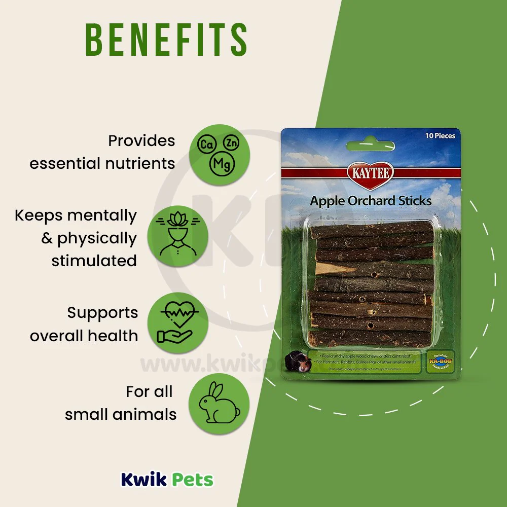 Kaytee Apple Orchard Sticks for Small Animals 10 Count - Image 3