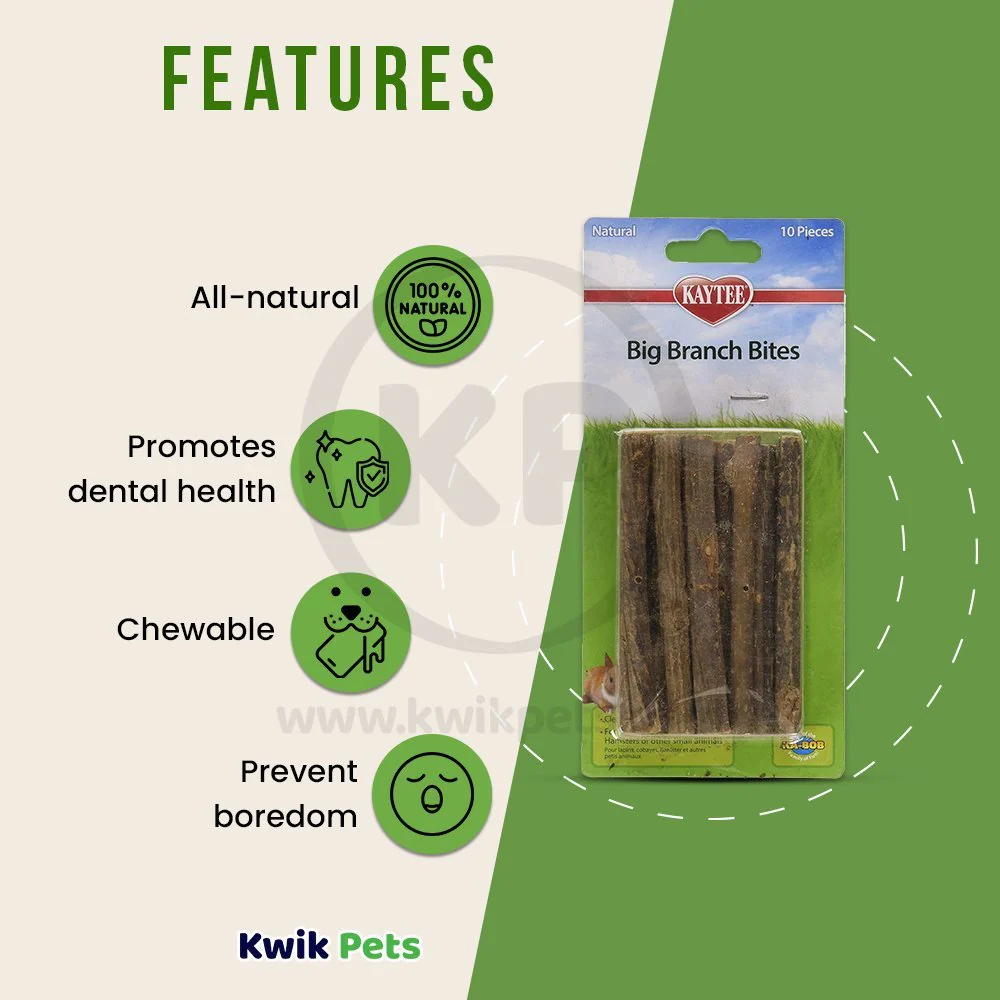 Kaytee Natural Big Branch Bites for Small Animals 10 Count - Image 3