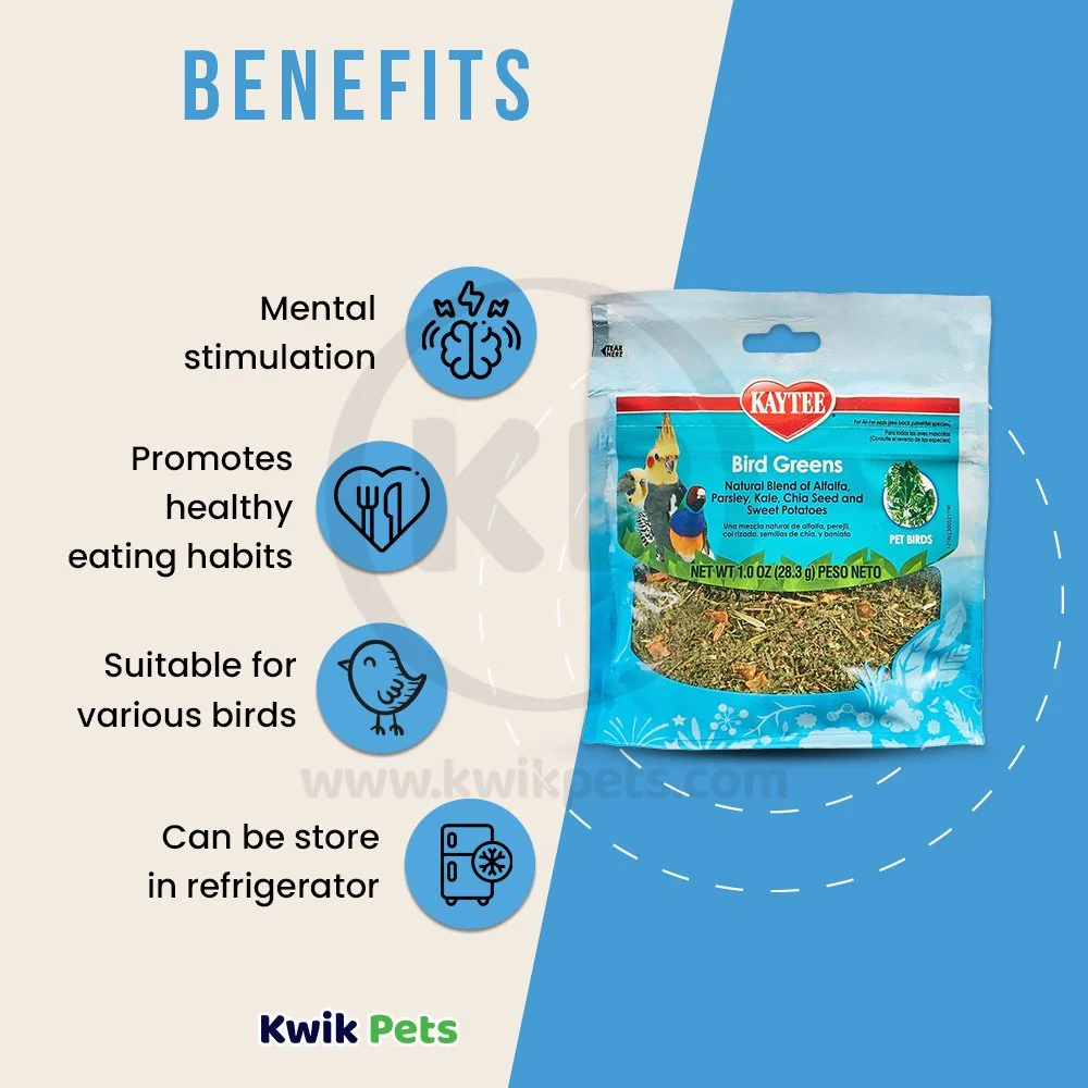 Kaytee Bird Greens Treat for All Pet Birds 1-oz - Image 4