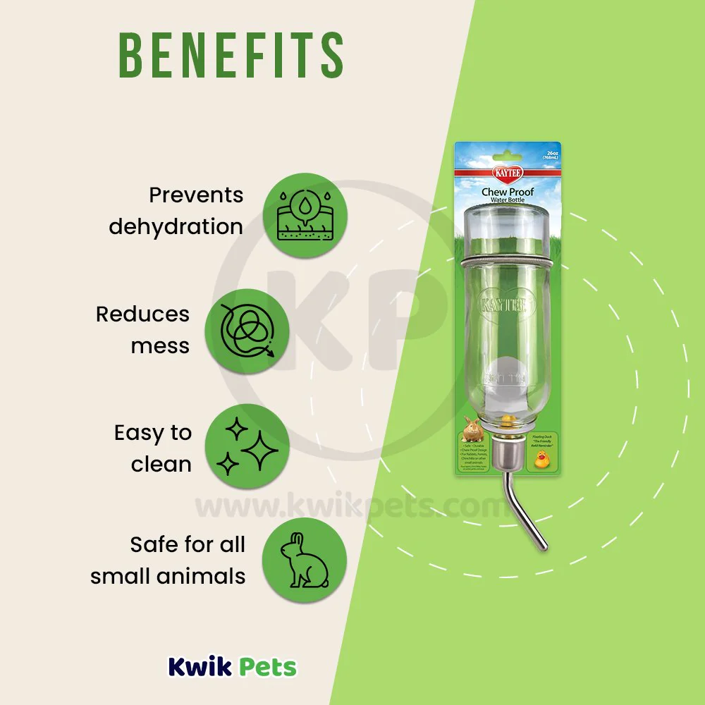 Kaytee Chew-Proof Water Bottle Clear 26-oz - Image 4