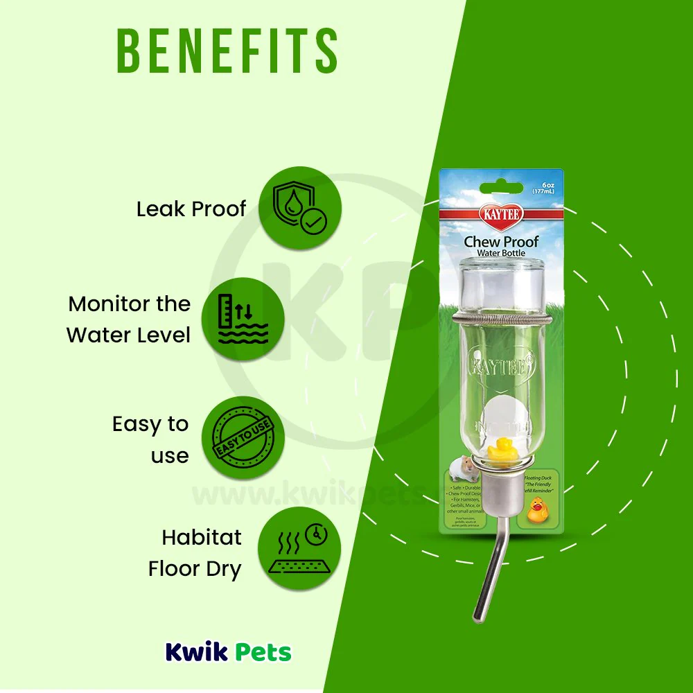 Kaytee Chew-Proof Water Bottle Clear 6-oz - Image 4