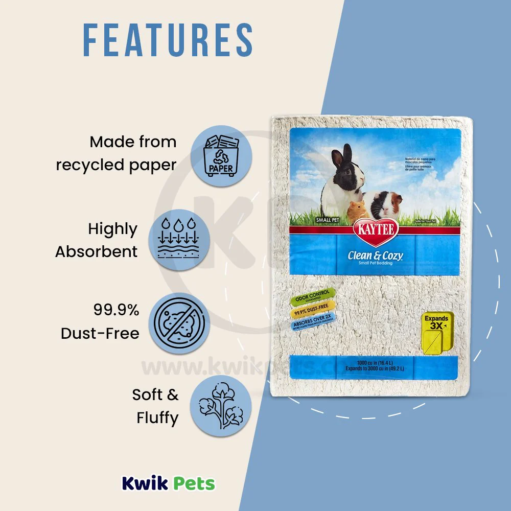 Kaytee Clean & Cozy White Paper Small Animal Bedding 49.2 Liters - Image 3