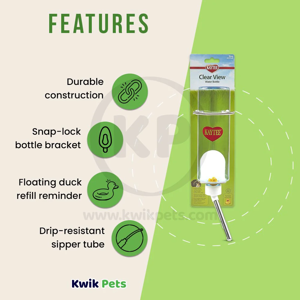 Kaytee Clear Water Bottle for Small Pets 16-oz - Image 3