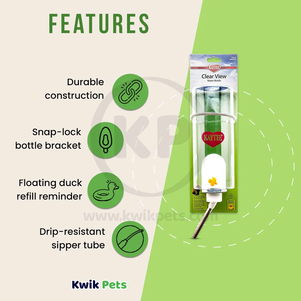 Kaytee Clear Water Bottle for Small Pets 32-oz - Image 3