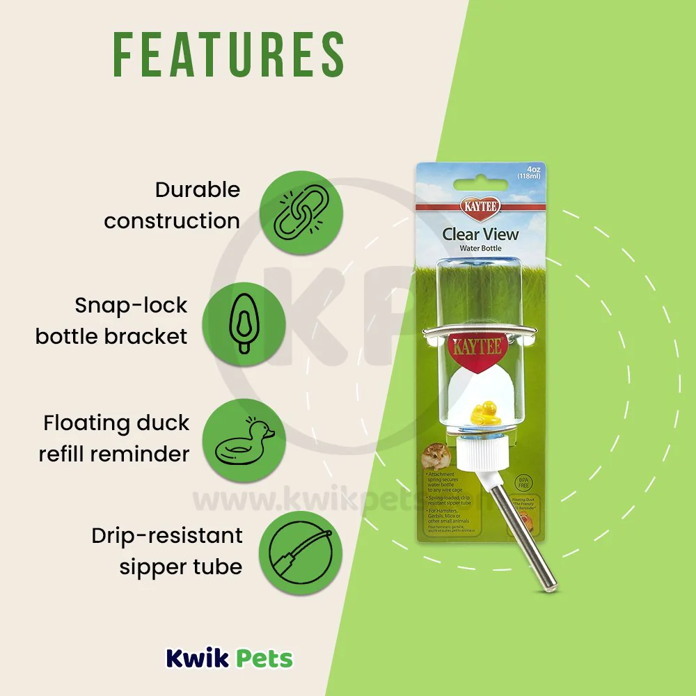 Kaytee Clear Water Bottle for Small Pets 4-oz - Image 3