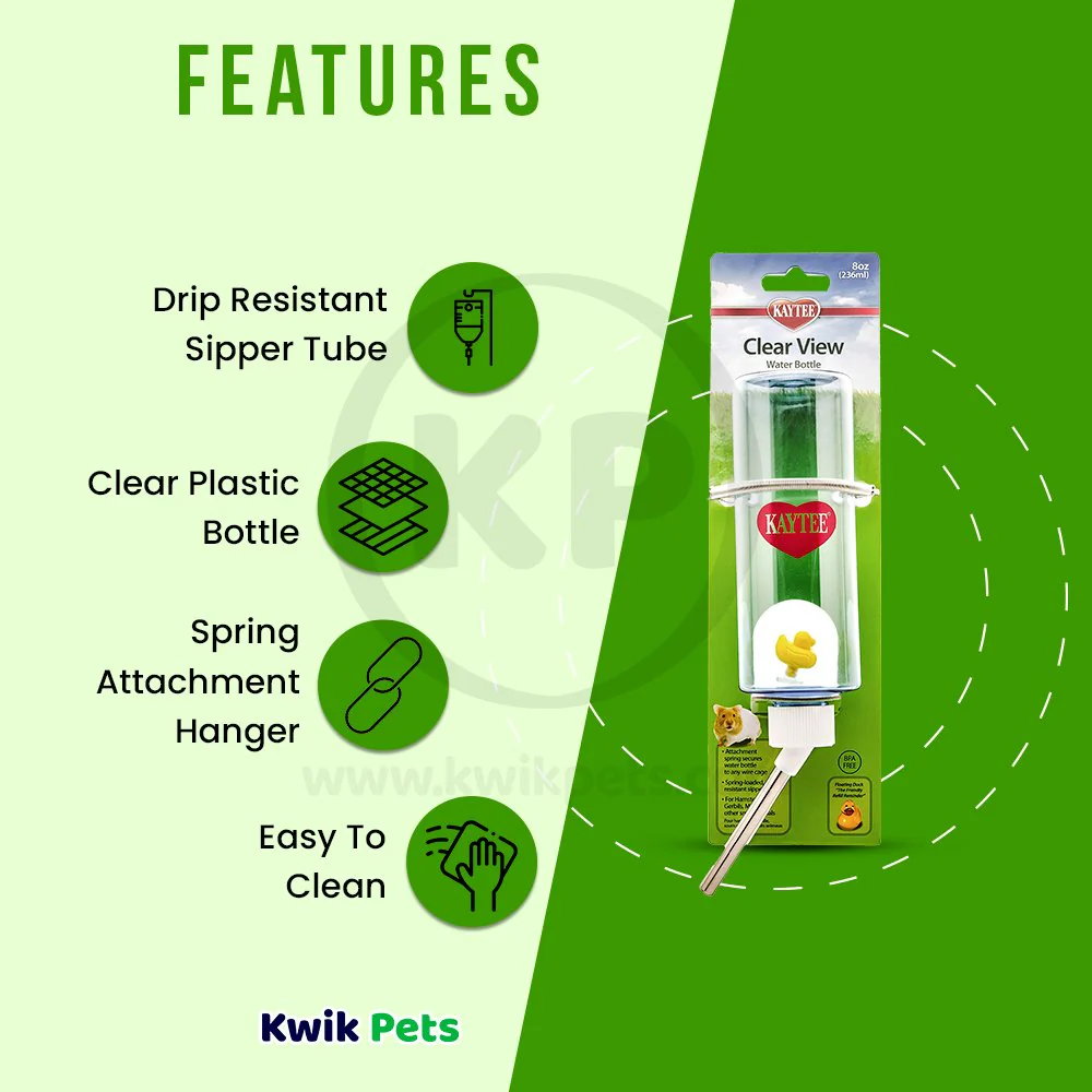 Kaytee Clear Water Bottle for Small Pets 8-oz - Image 3