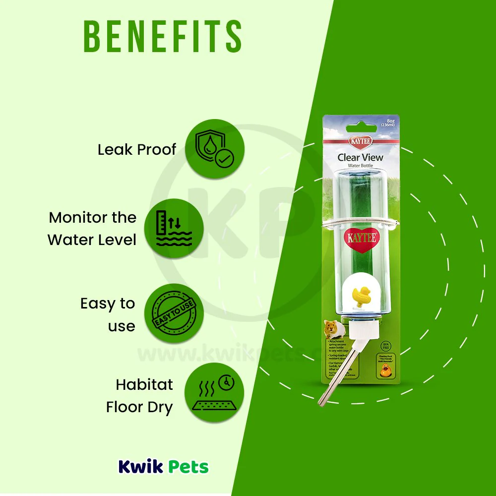 Kaytee Clear Water Bottle for Small Pets 8-oz - Image 4