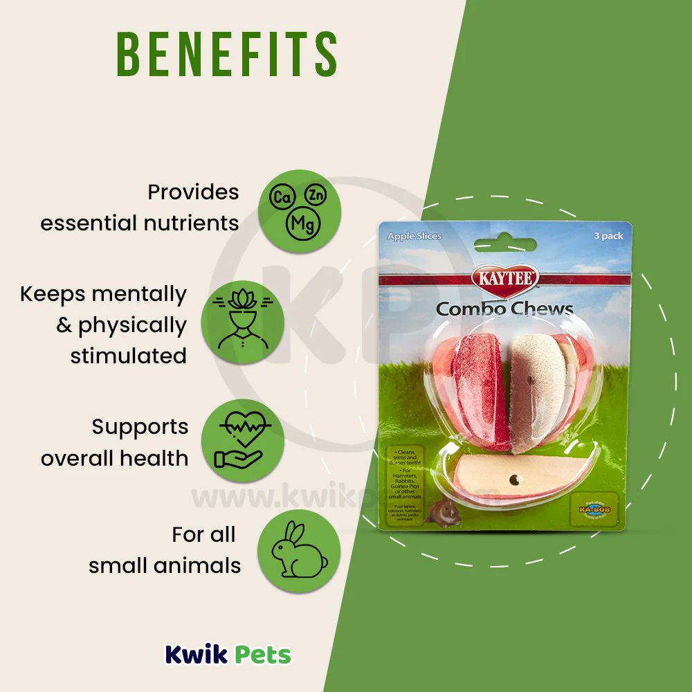 Kaytee Apple Slices Combo Chews for Small Animals 3 Count - Image 3