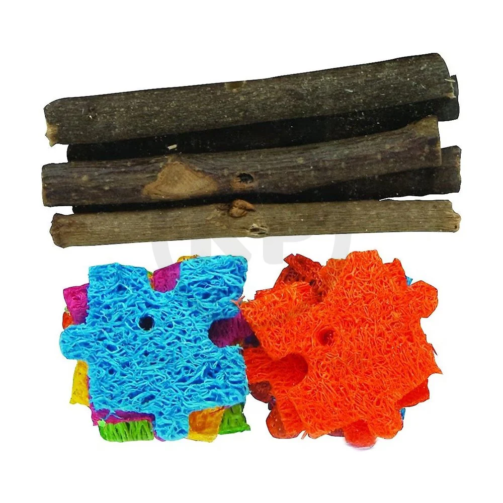 Kaytee Apple Wood & Crispy Puzzle Combo Chews for Small Animals 16 Count - Image 4