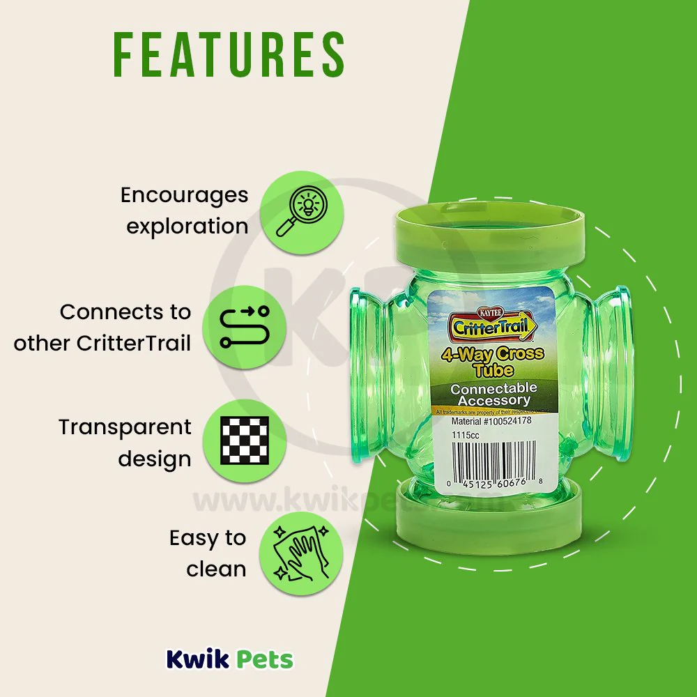 Kaytee CritterTrail 4-Way Cross Tube Connectable Accessory for Small Pets - Image 3