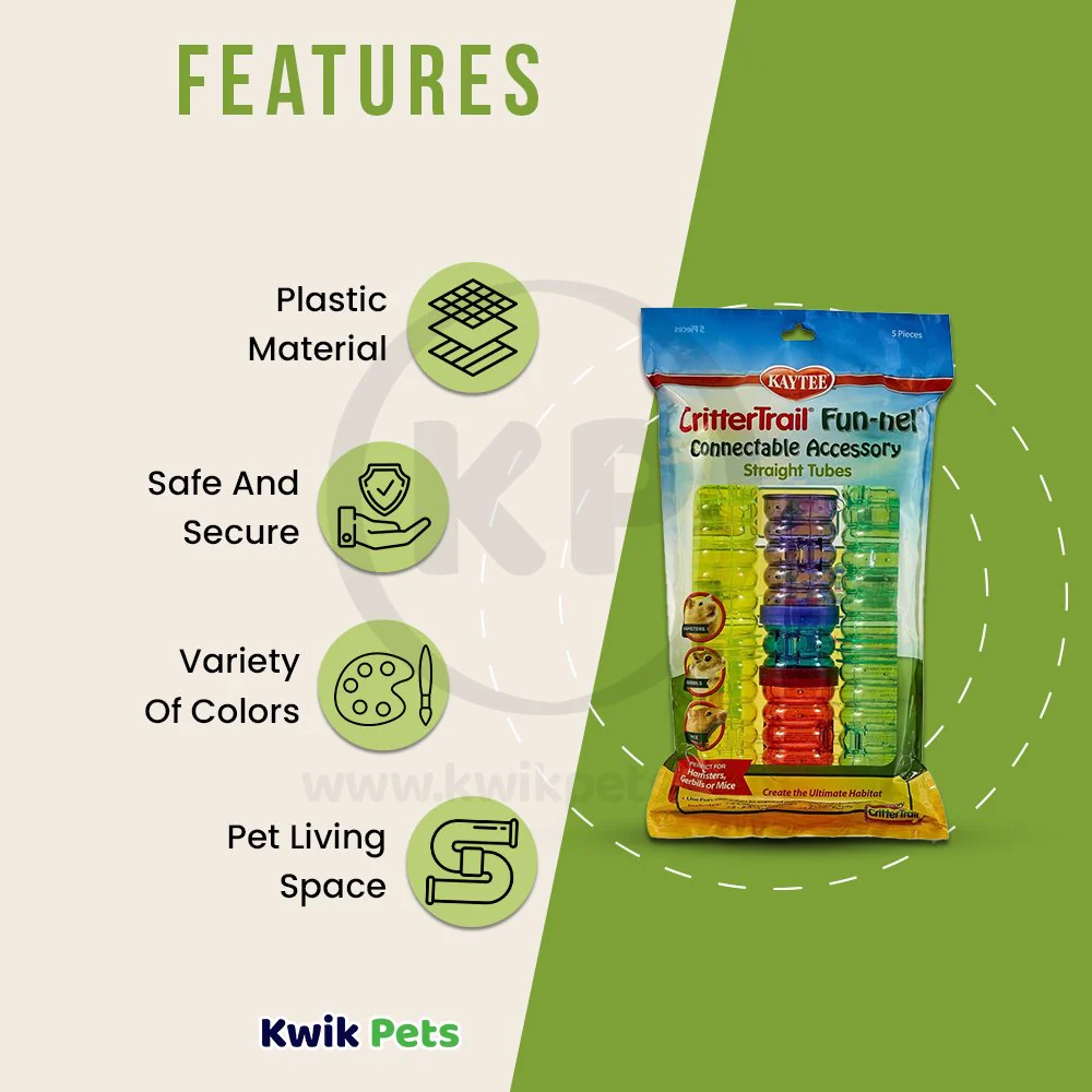 Kaytee CritterTrail Fun-nels Value Pack Straight Tubes 5 Count - Image 3