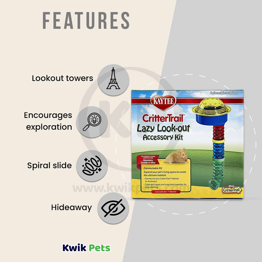 Kaytee CritterTrail Lazy Look-Out Accessory Kit for Hamsters, Gerbils & Mice 6 Count - Image 3