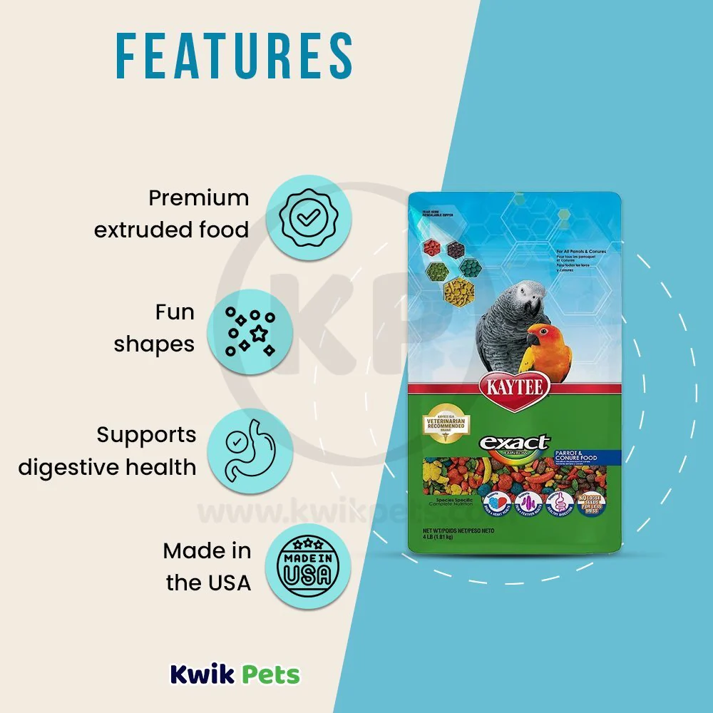 Kaytee Exact Rainbow Parrot & Conure Food 4-lb - Image 2