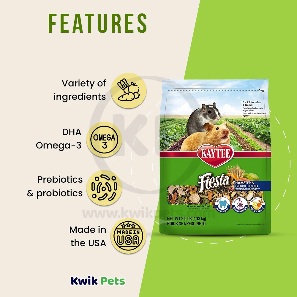 Kaytee Fiesta Hamster & Gerbil Food 2.5-lb - Image 3