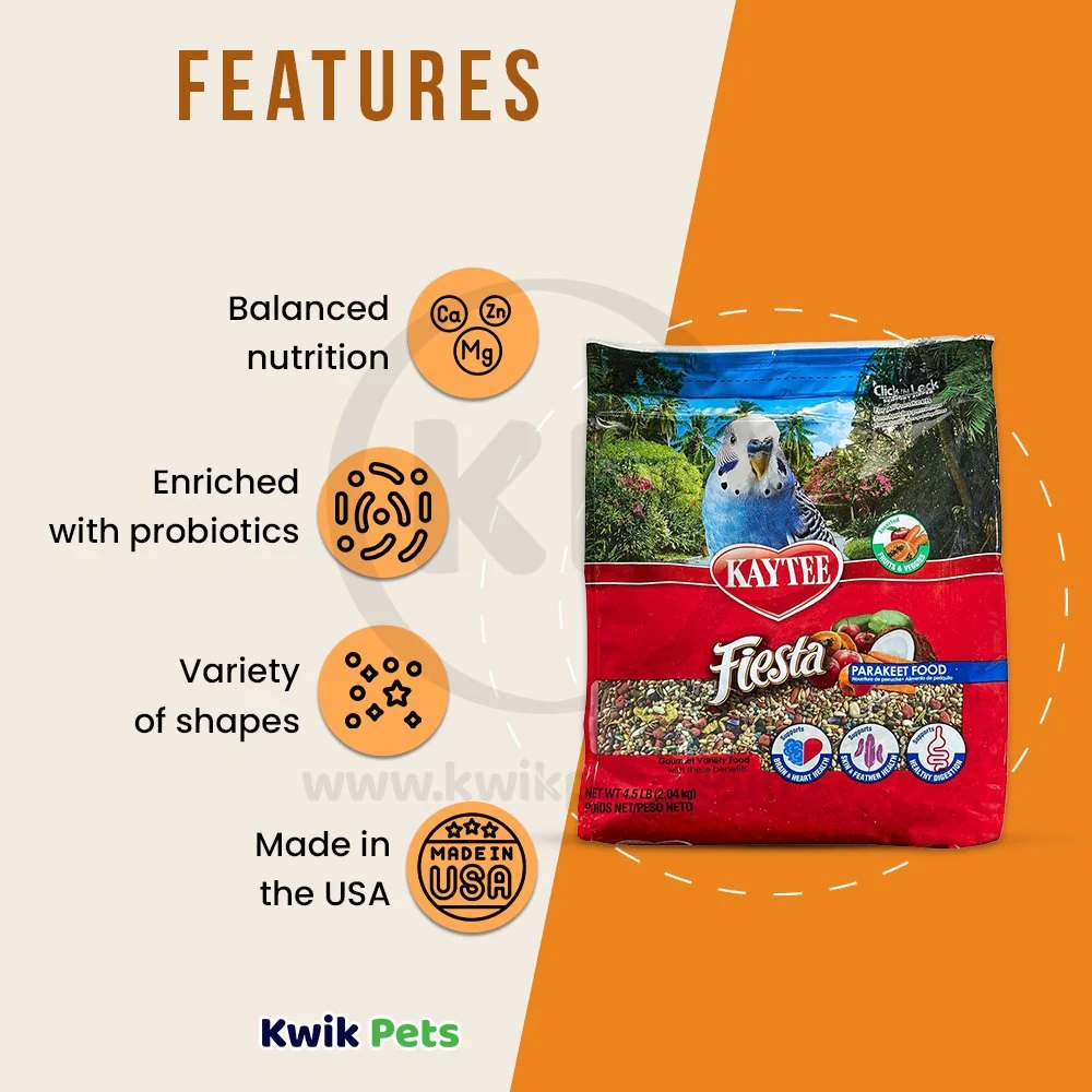 Kaytee Fiesta Parakeet Food 4.5-lb - Image 3