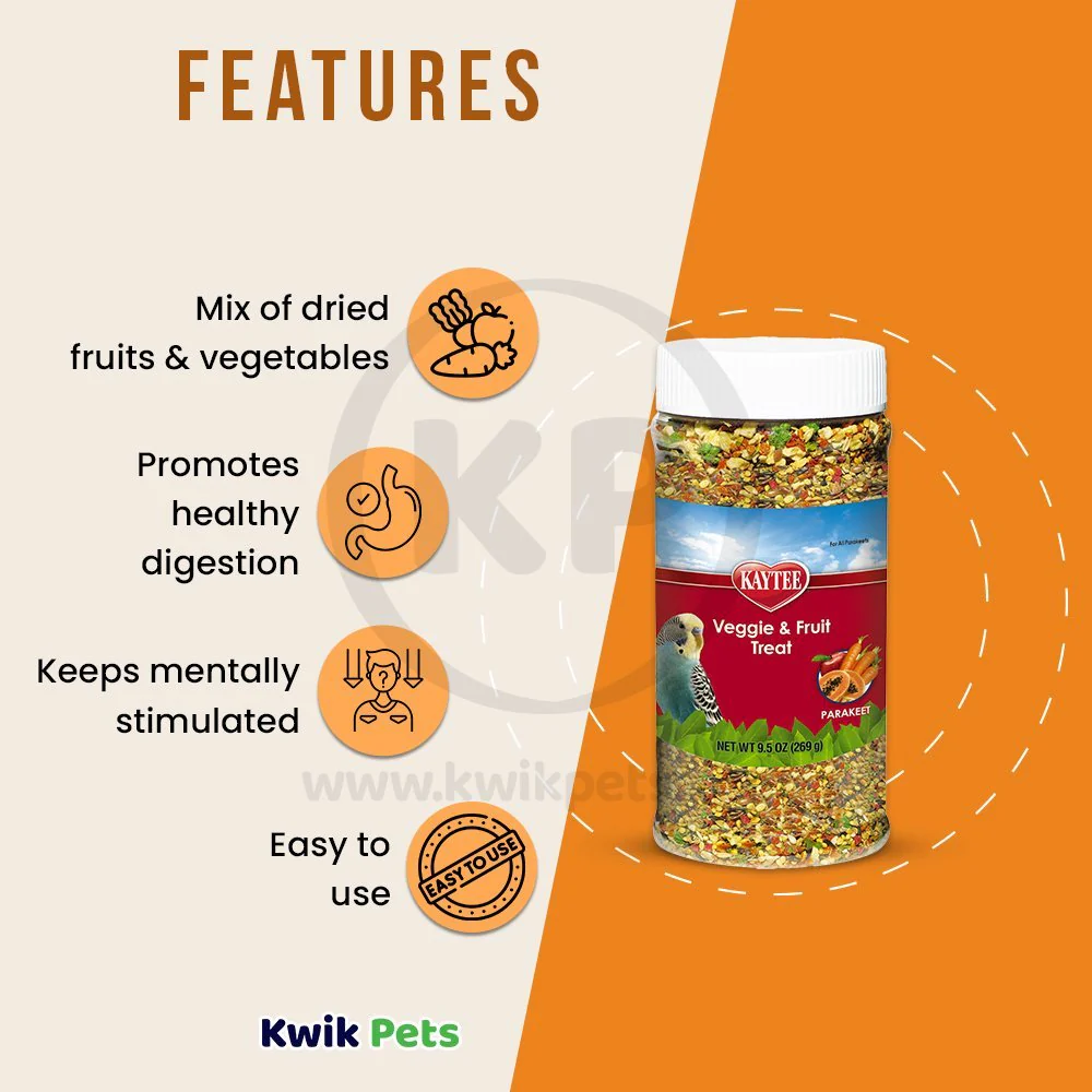 Kaytee Fruit & Veggie Treat Jar for Parakeet 9.5-oz - Image 3