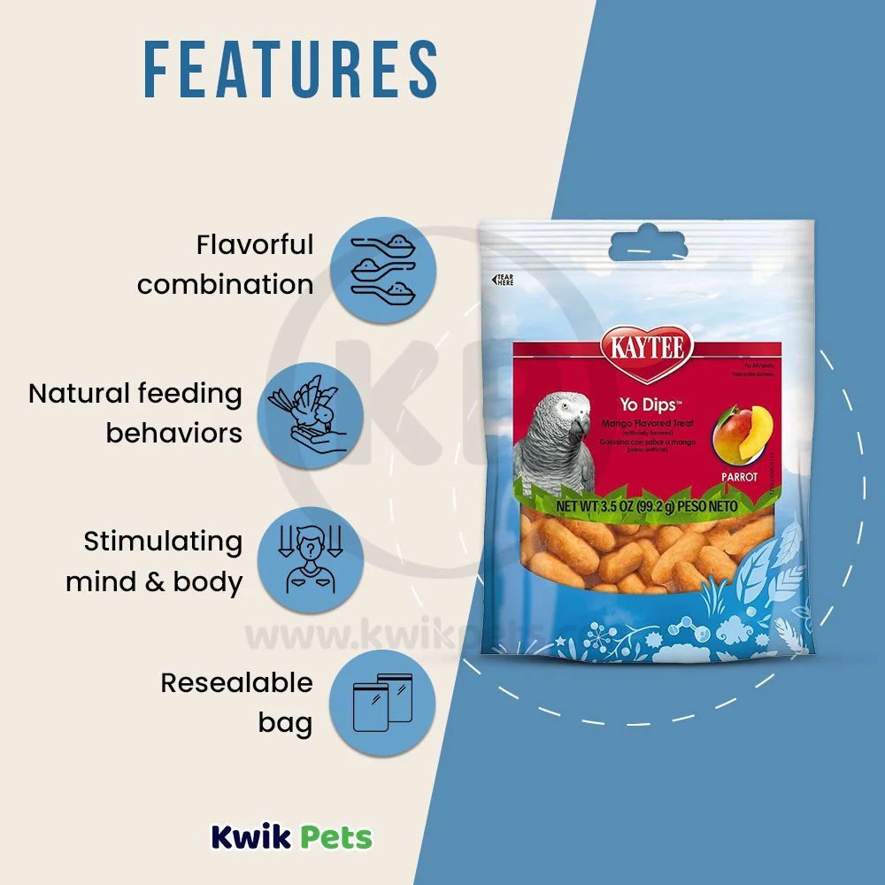 Kaytee Yo Dips Mango Flavored Treats for Large Hookbills 3.5-oz - Image 3