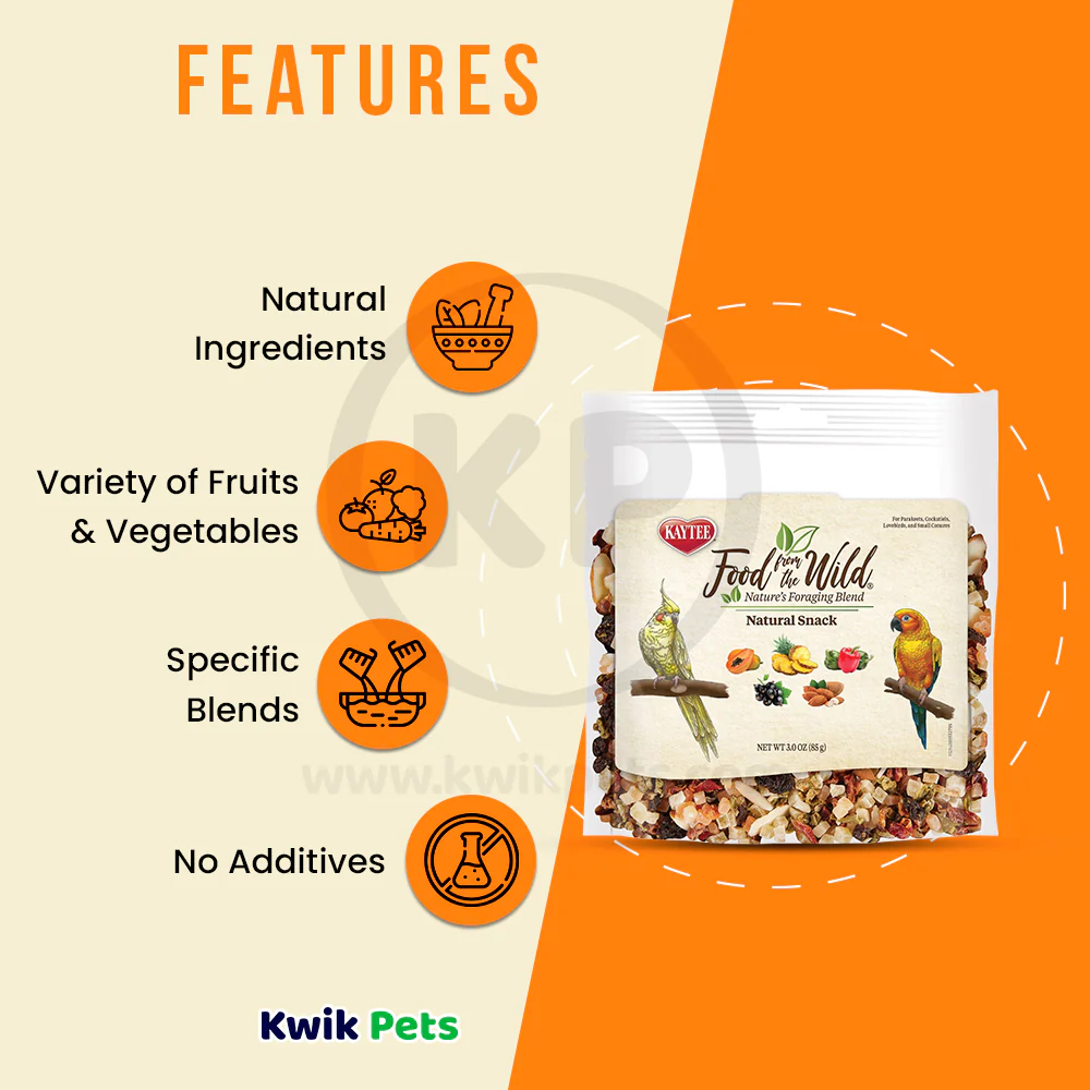 Kaytee Food from the Wild Natural Snack Small Pet Bird Treats 3-oz - Image 3