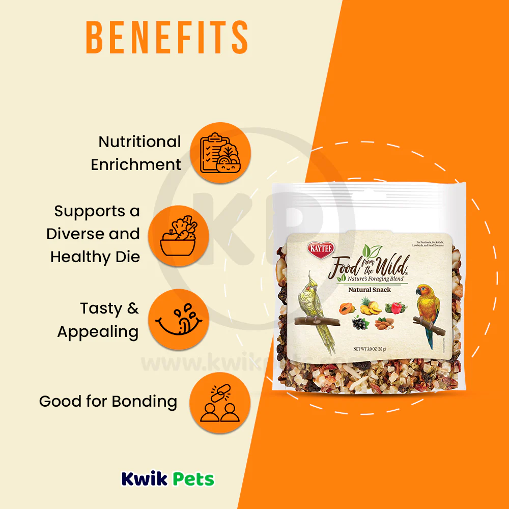 Kaytee Food from the Wild Natural Snack Small Pet Bird Treats 3-oz - Image 4