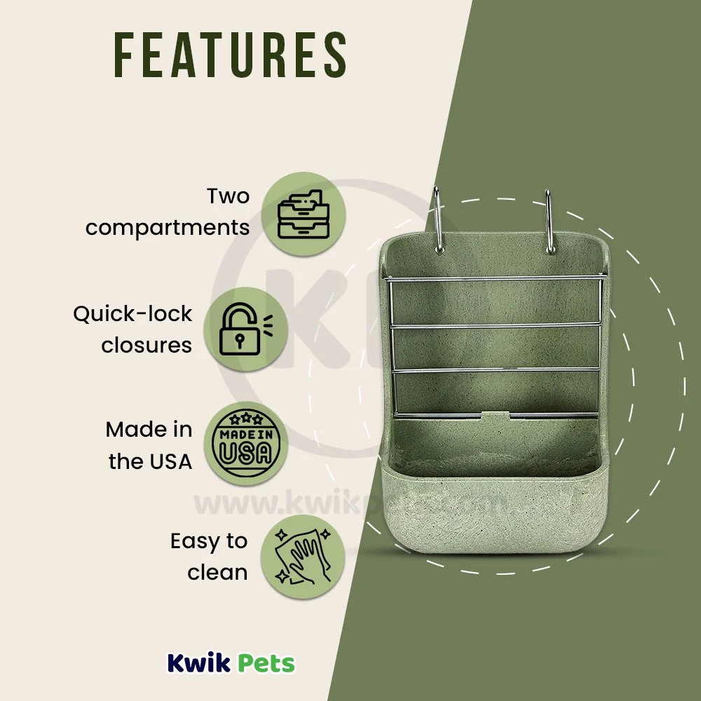 Kaytee Hay & Food Bin Feeder with Quick Locks 5.75 in X 6 in X 7 in - Image 3