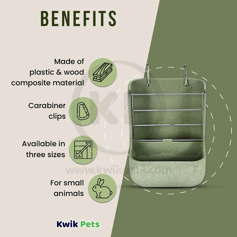 Kaytee Hay & Food Bin Feeder with Quick Locks 5.75 in X 6 in X 7 in - Image 4