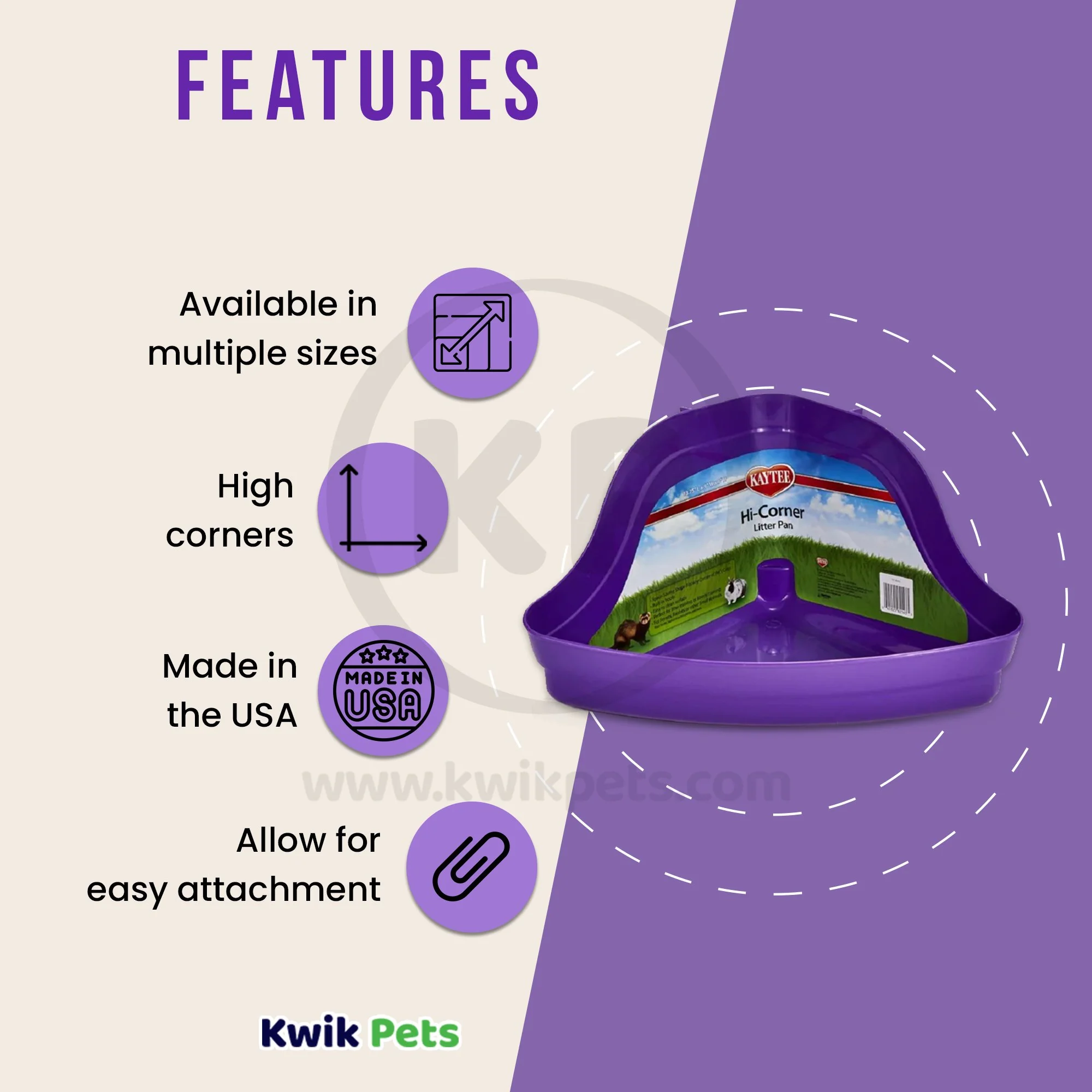 Kaytee Hi-Corner Litter Pan for Ferrets & Other Small Animals - Image 3