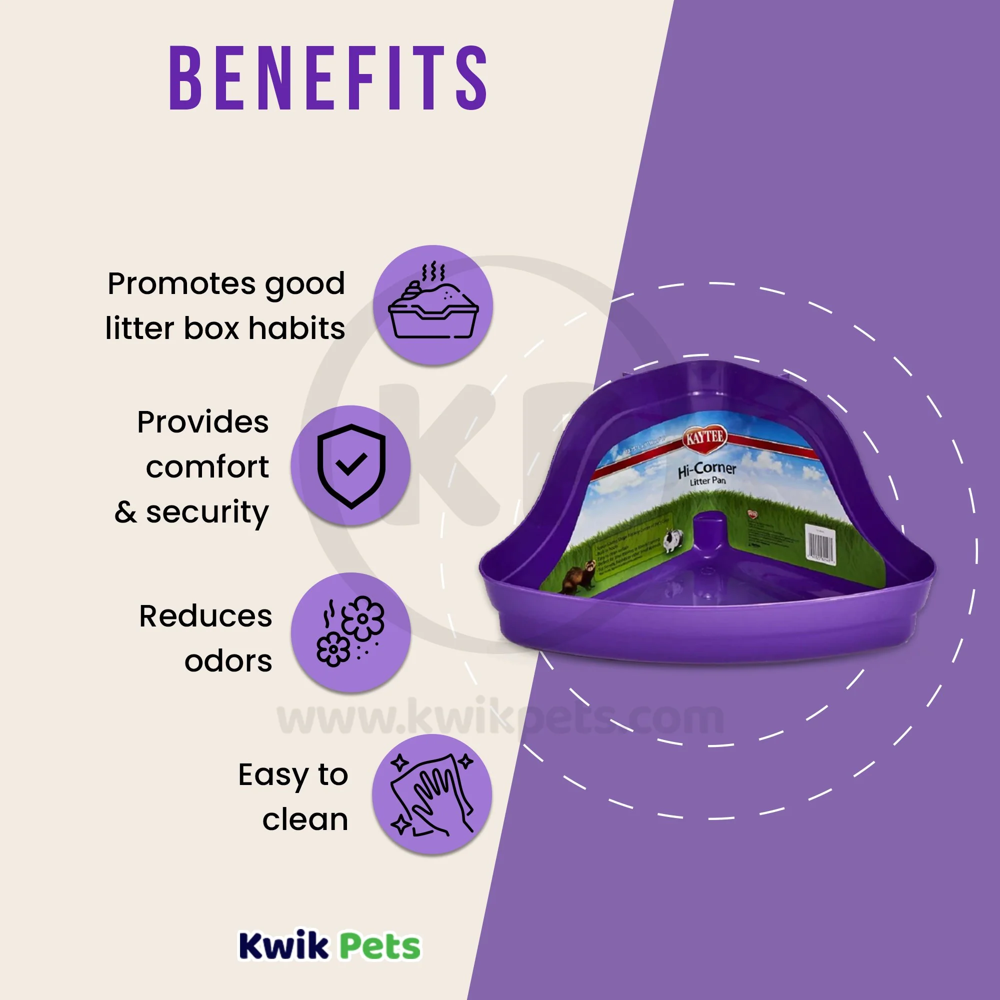 Kaytee Hi-Corner Litter Pan for Ferrets & Other Small Animals - Image 4