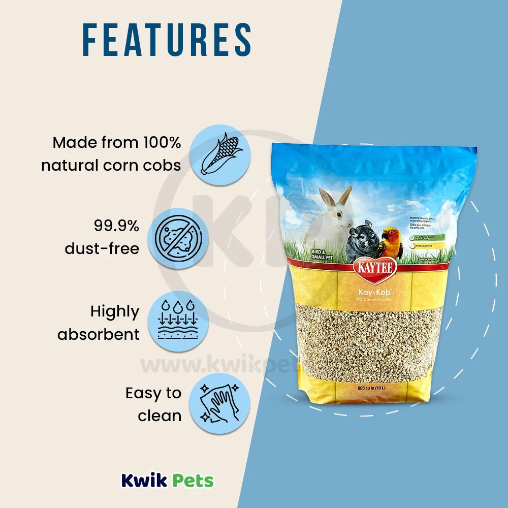 Kaytee Kay Kob Bird & Small Animal Natural Bedding & Litter 10 Liter - Image 3