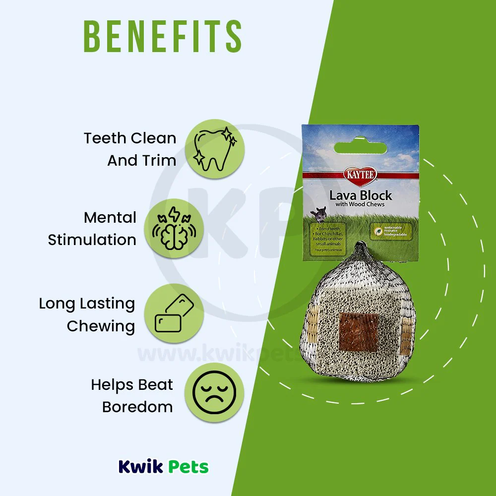 Kaytee Lava Block with Wood Chews for Small Animals 2.5 in X 2.5 in X 5 in - Image 4