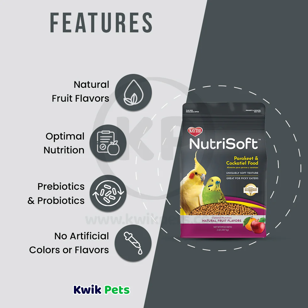 Kaytee NutriSoft Parakeet & Cockatiel Bird Food 2-lb - Image 3