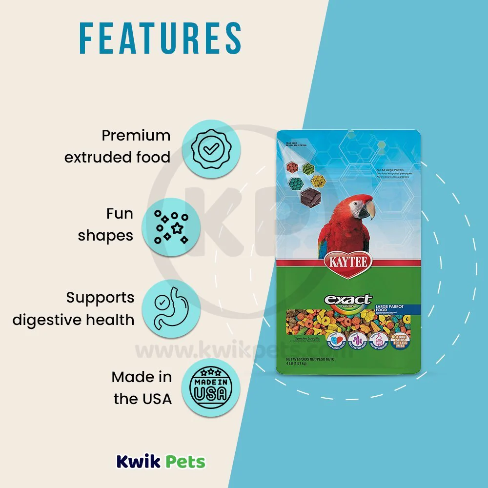 Kaytee Exact Rainbow Large Parrot Food 4-lb - Image 3