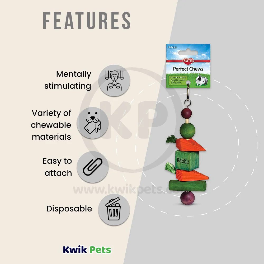 Kaytee Perfect Chews Rabbit Toy 1 in X 2.5 in X 9.3 in - Image 2