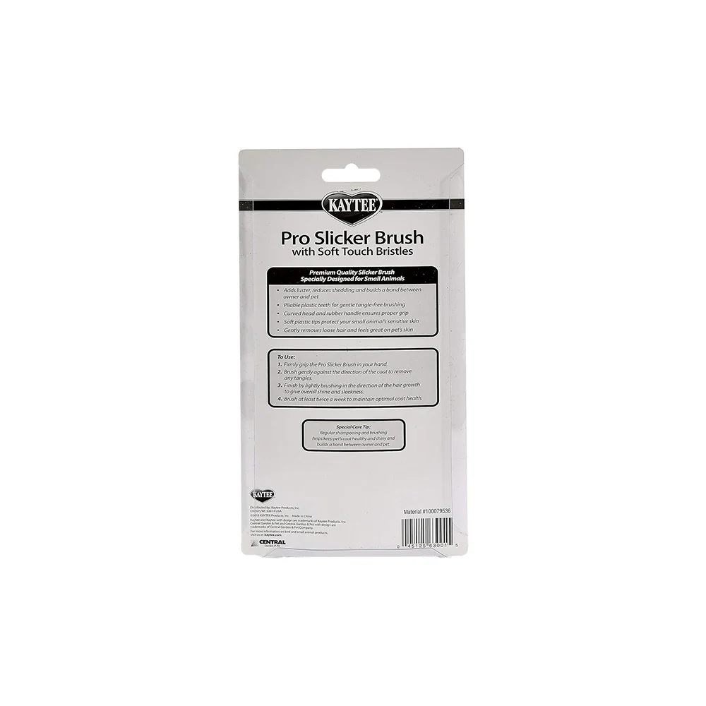 Kaytee Pro-Slicker Brush for Small Animals White - Image 2