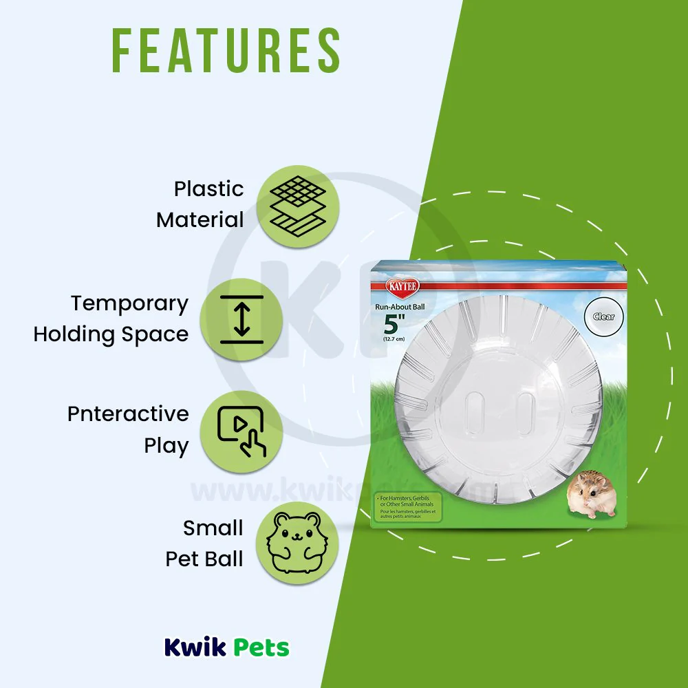 Kaytee Run-About Small Animal Mini Exercise Ball Clear 5-in - Image 3