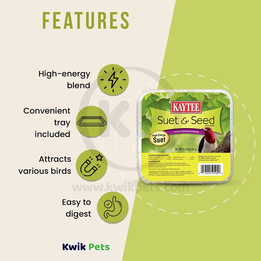 Kaytee Suet & Seed High Energy Mini Suet 11.75-oz - Image 2