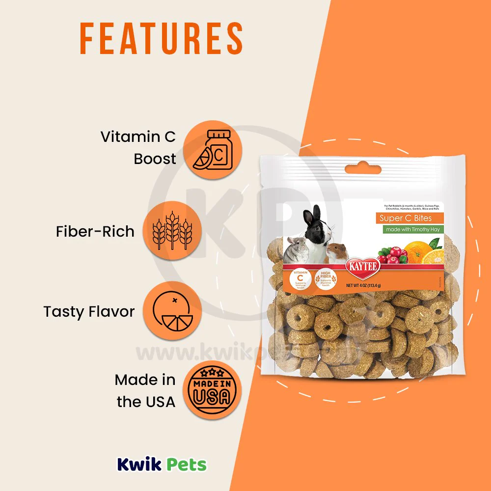 Kaytee Super C Bites Small Animals Treat Cranberry & Orange 4-oz - Image 3