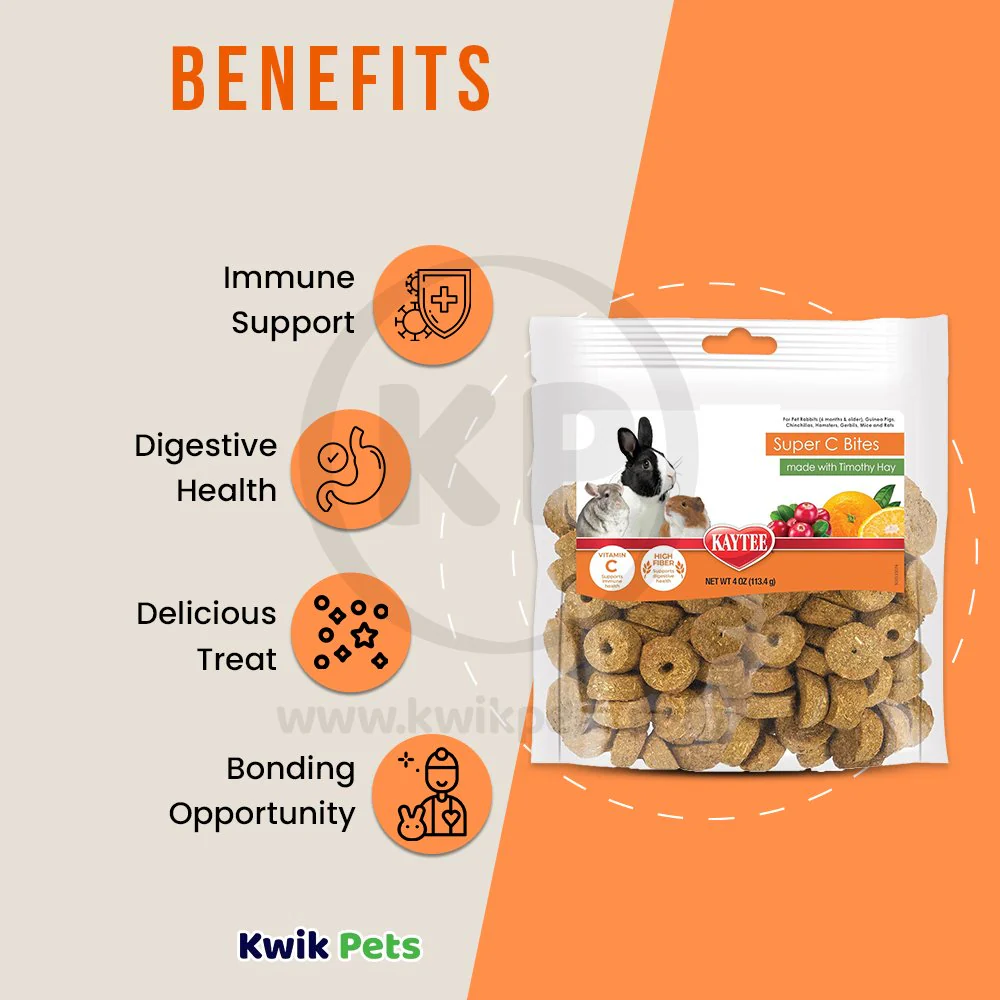 Kaytee Super C Bites Small Animals Treat Cranberry & Orange 4-oz - Image 4