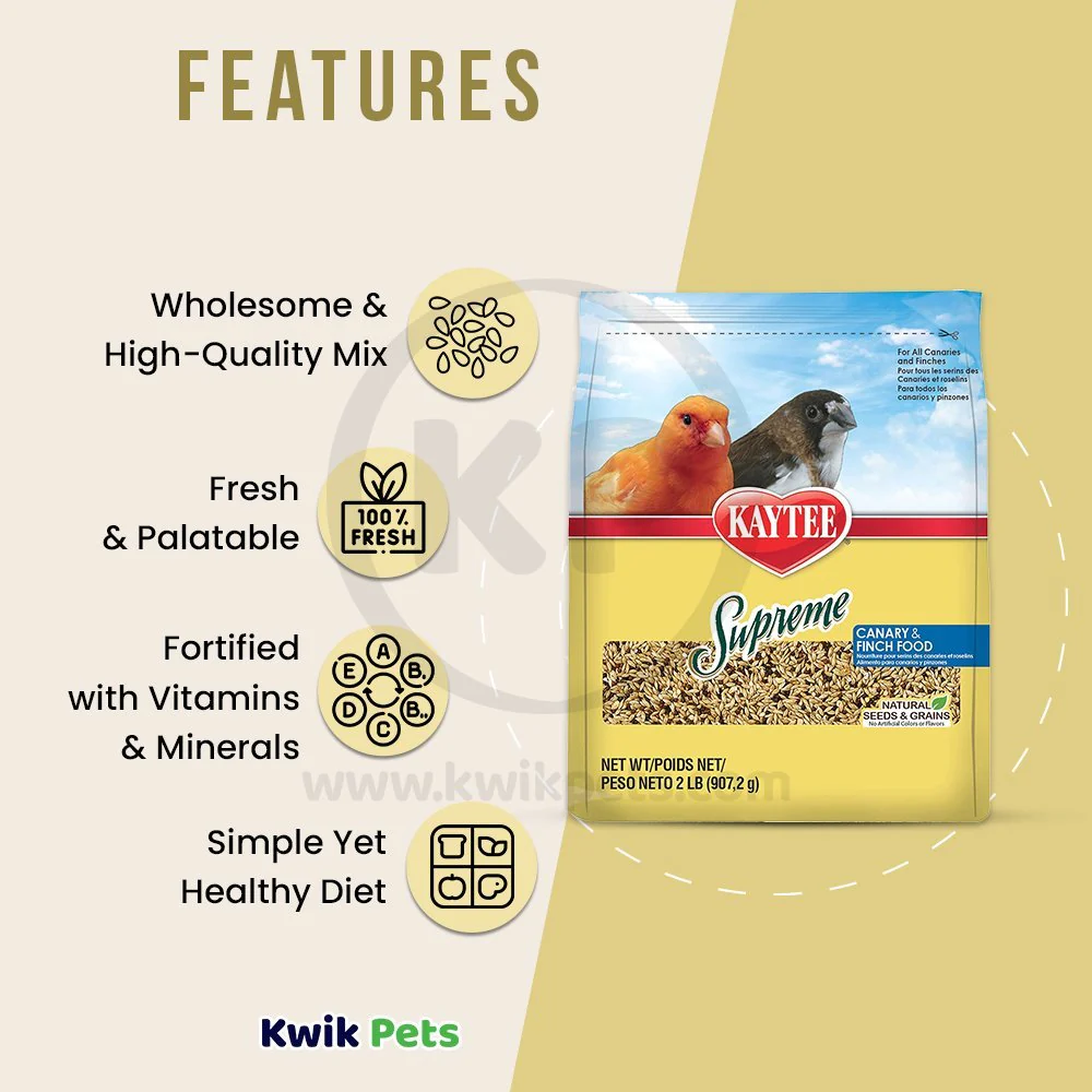 Kaytee Supreme Canary & Finch Bird Food 2-lb - Image 3