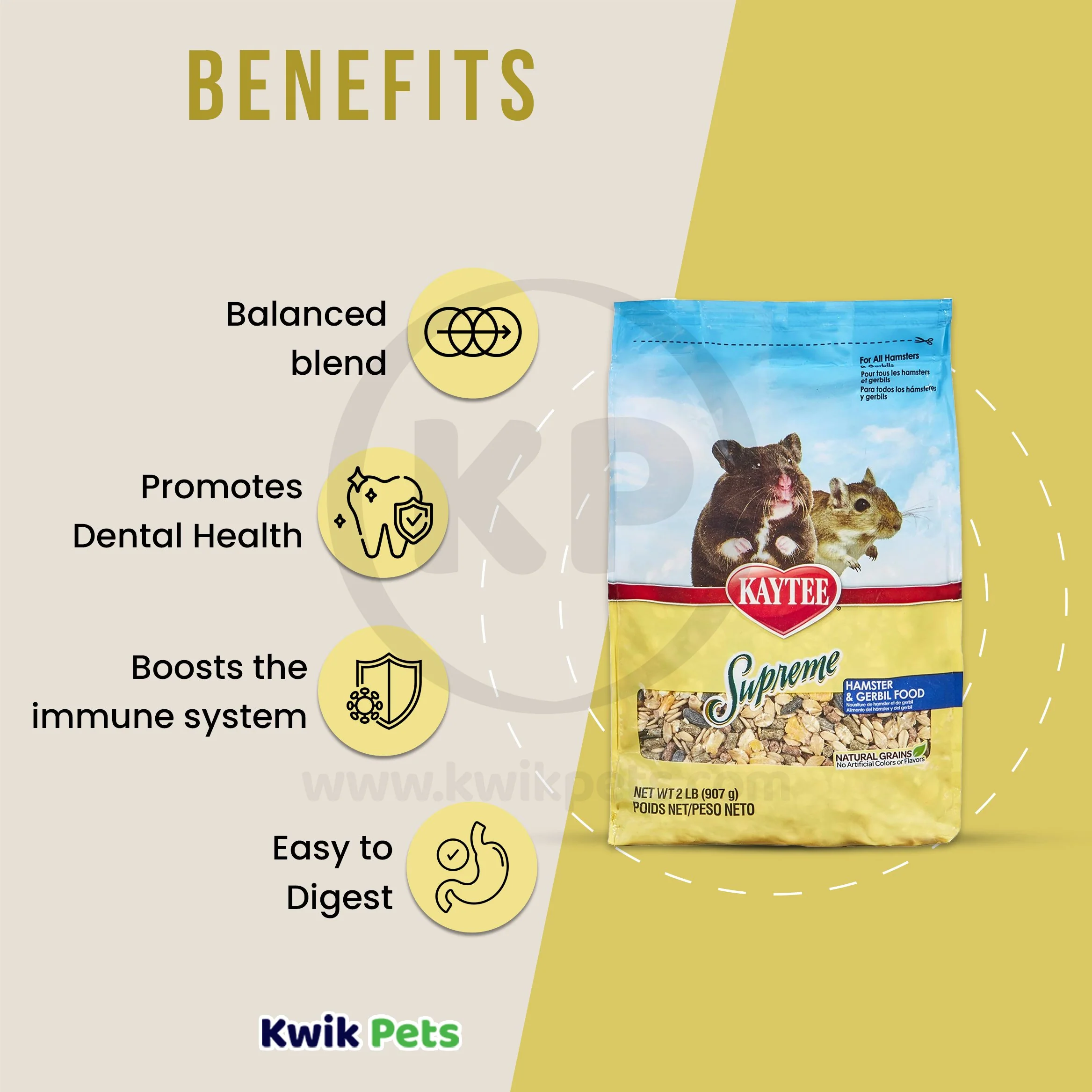 Kaytee Supreme Hamster & Gerbil Food 2-lb - Image 4