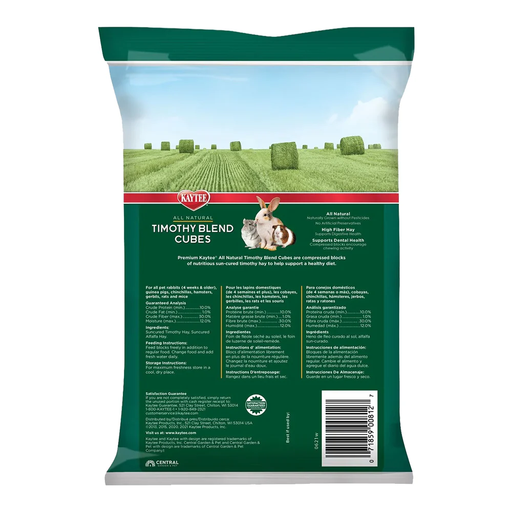 Kaytee Timothy Hay Blend Cubes for Small Animals 1-lb - Image 2