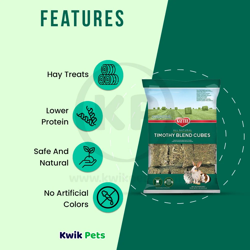 Kaytee Timothy Hay Blend Cubes for Small Animals 1-lb - Image 3