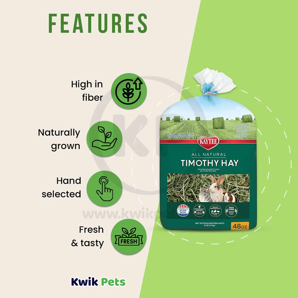 Kaytee All Natural Timothy Hay for Small Animals 48-oz - Image 3