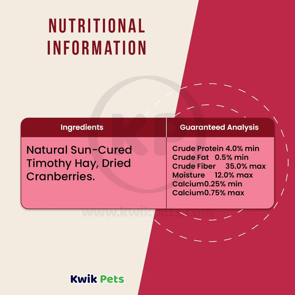 Kaytee Timothy Hay Plus Cranberries for Small Animals 24-oz - Image 5