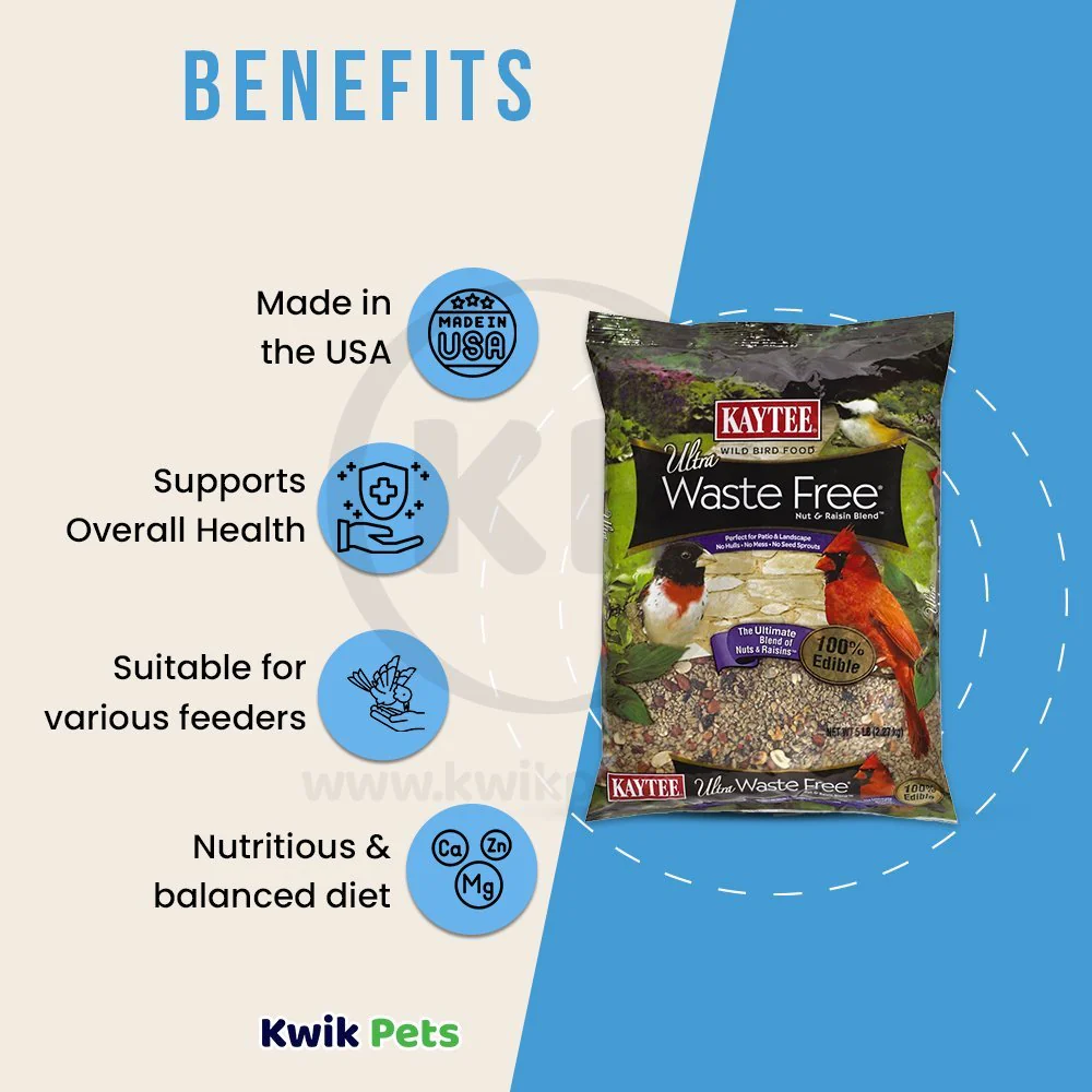 Kaytee Ultra Waste Free Nut & Raisin Blend Wild Bird Food 5-lb - Image 4