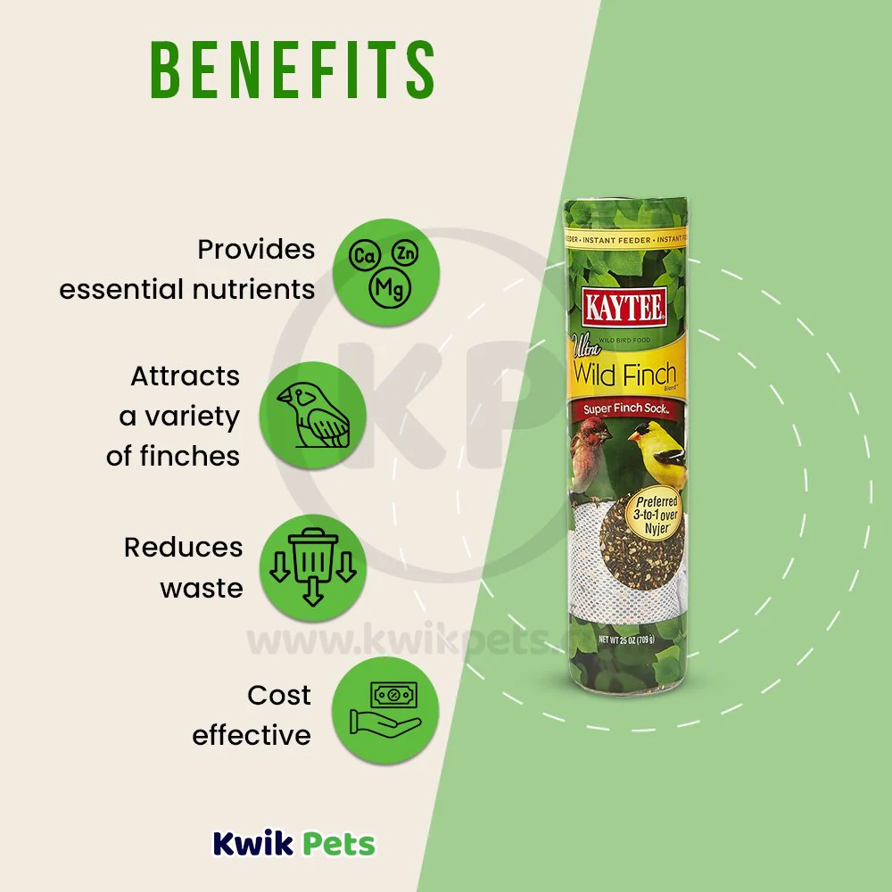Kaytee Ultra Wild Finch Blend Super Sock Wild Bird Food 25-oz - Image 4