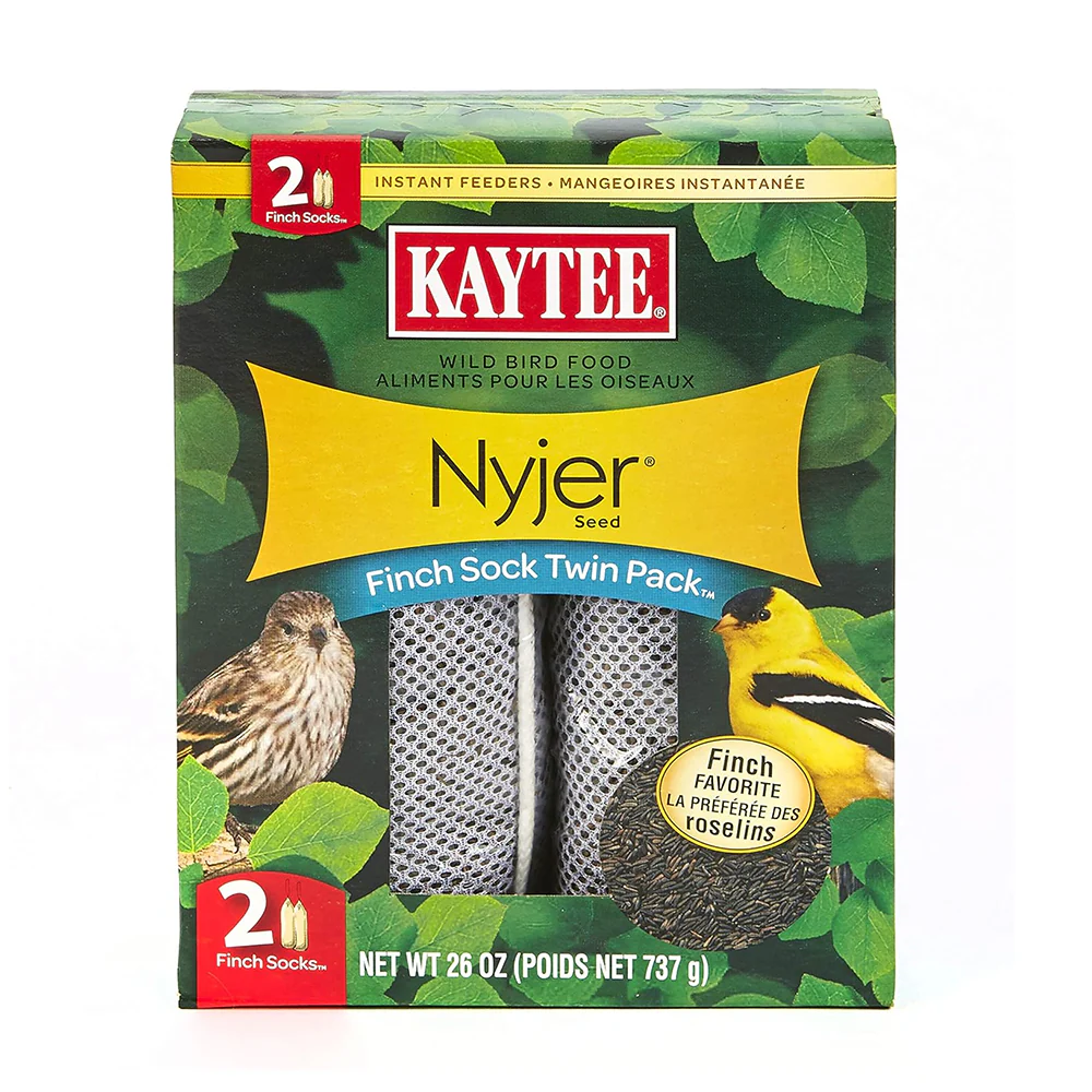 Kaytee Nyjer Finch Sock Wild Bird Food Instant Feeder Twin Pack 26-oz
